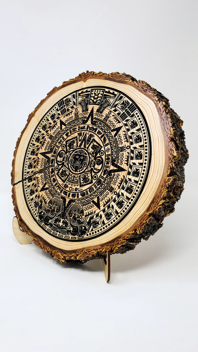 Aztec Calendar Wooden Round Aztec Wall Art Sun Stone MakeTechCreate aztec-calendar-wooden-round-aztec-wall-art-sun-stone-maketechcreate