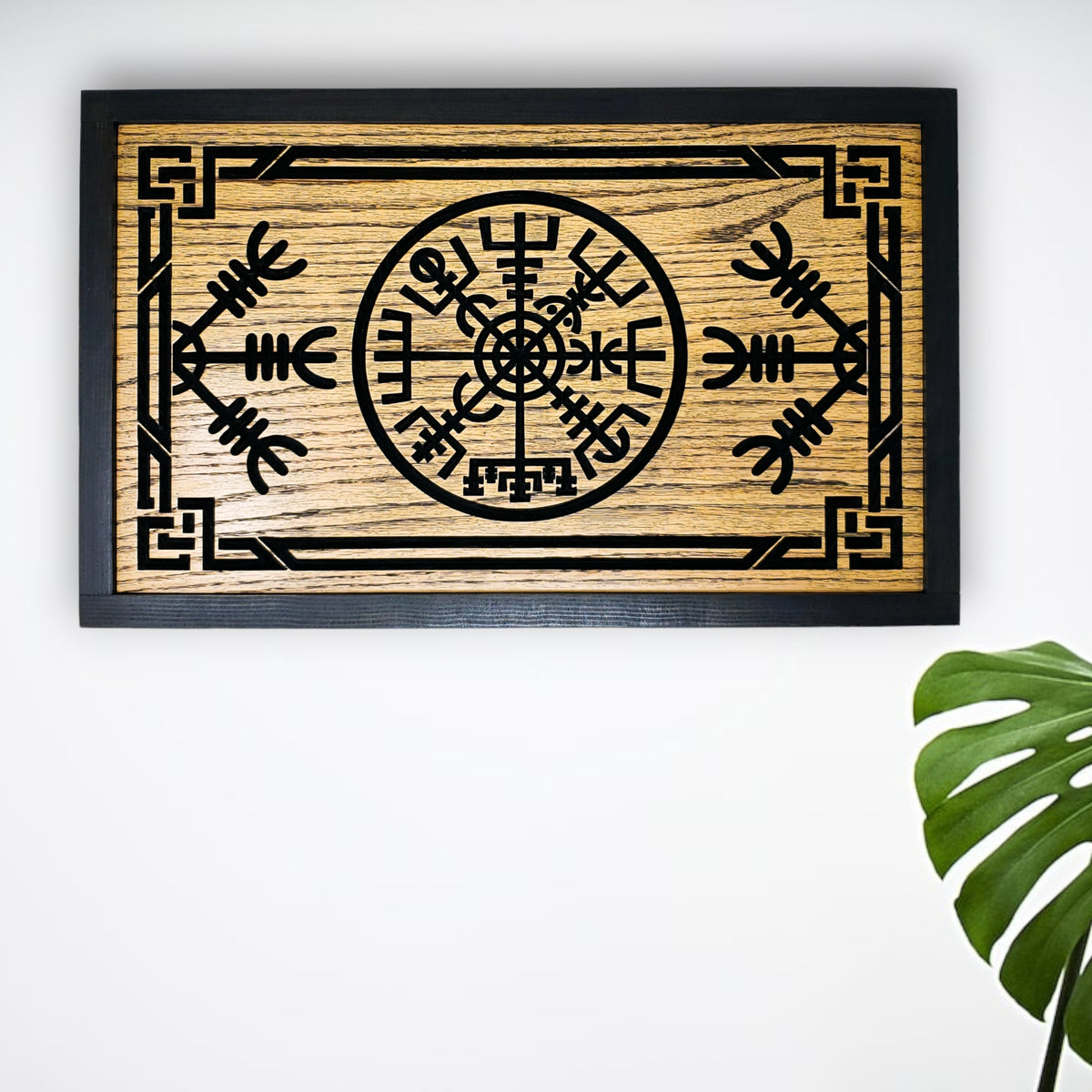 Oak Norse Vegvisir Wooden Plaque / Viking Compass Wall Art MakeTechCreate