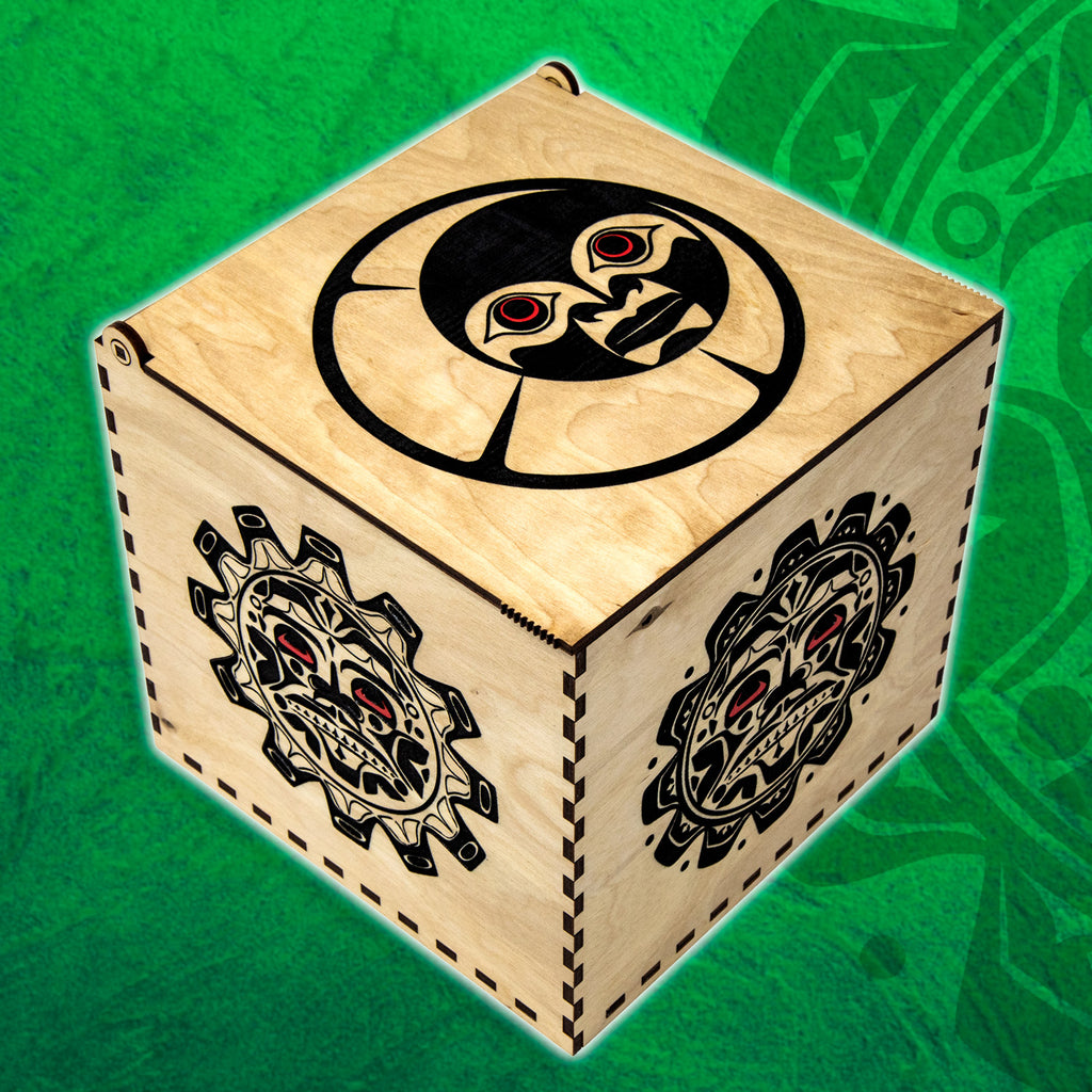 Haida Wooden Box with Integrated Hinges