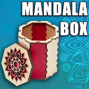 Snap Lid Laser Cut Box with Mandala Lid / Files Included!