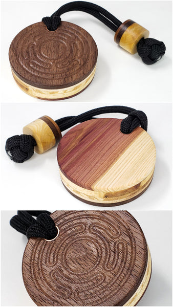Round Wood EDC Worry Stone with Paracord & Bead / Everyday Carry Soapbar
