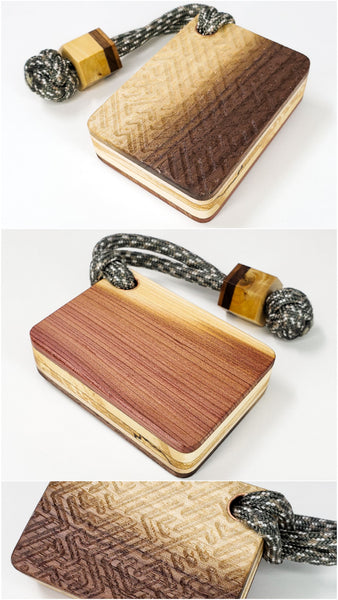 Textured Wood EDC Worry Stone with Paracord & Bead / Everyday Carry Soapbar
