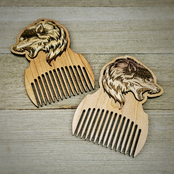 Wolf Head Beard Pick / Wolf Beard Comb