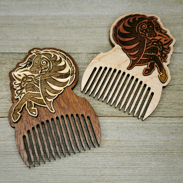 Horse Hair Pick / Wooden Hair Comb