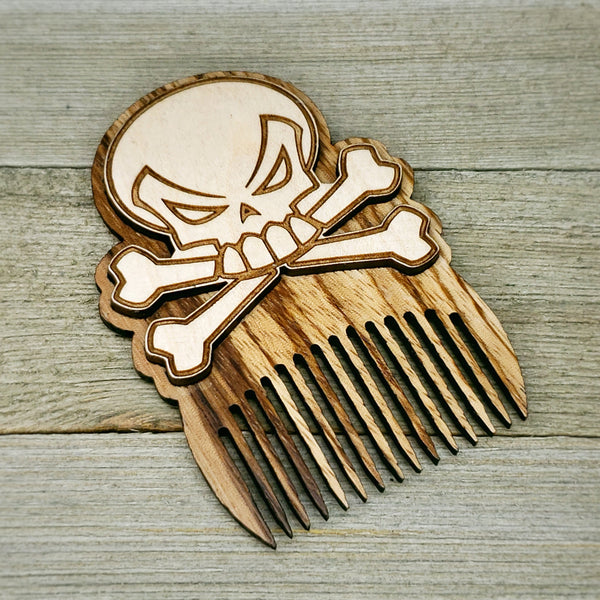 Jolly Roger Skull and Cross Bones Beard Pick / Beard Comb