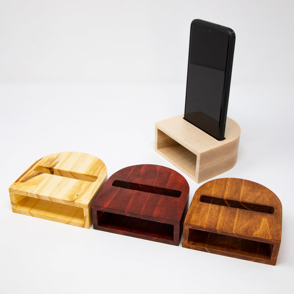 Wooden Passive Amplifier And Smartphone Stand