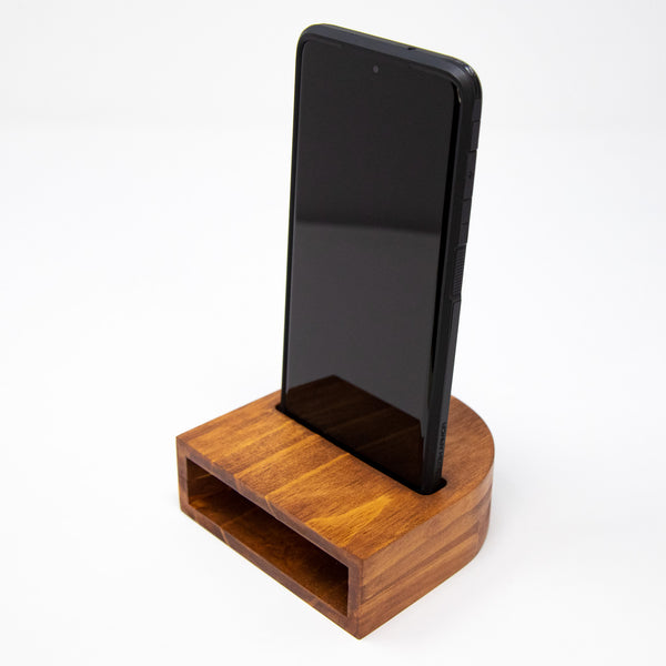 Wooden Passive Amplifier And Smartphone Stand