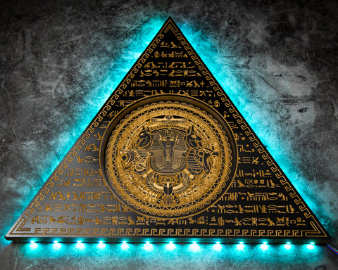 Egyptian Hieroglyphs / Egyptian Gods LED Plaque Artwork