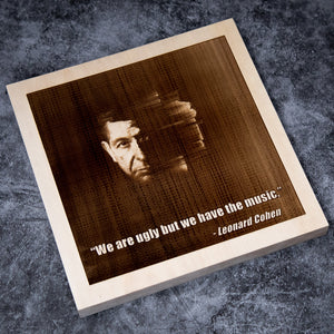 Leonard Cohen Wooden Plaque Artwork