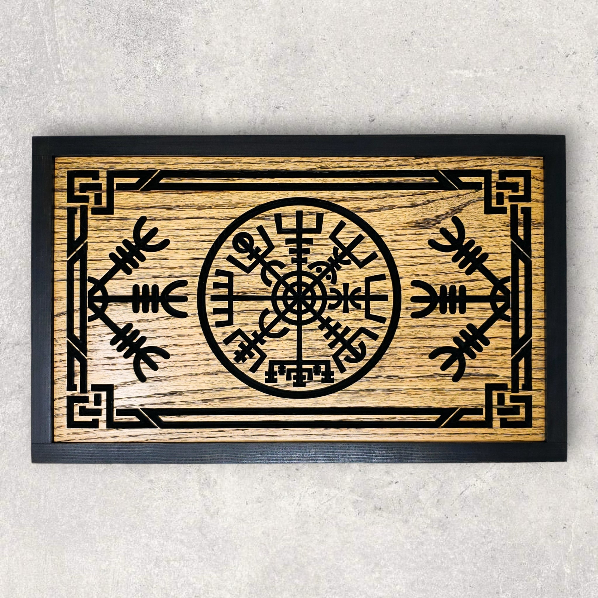Oak Norse Vegvisir Wooden Plaque / Viking Compass Wall Art – MakeTechCreate